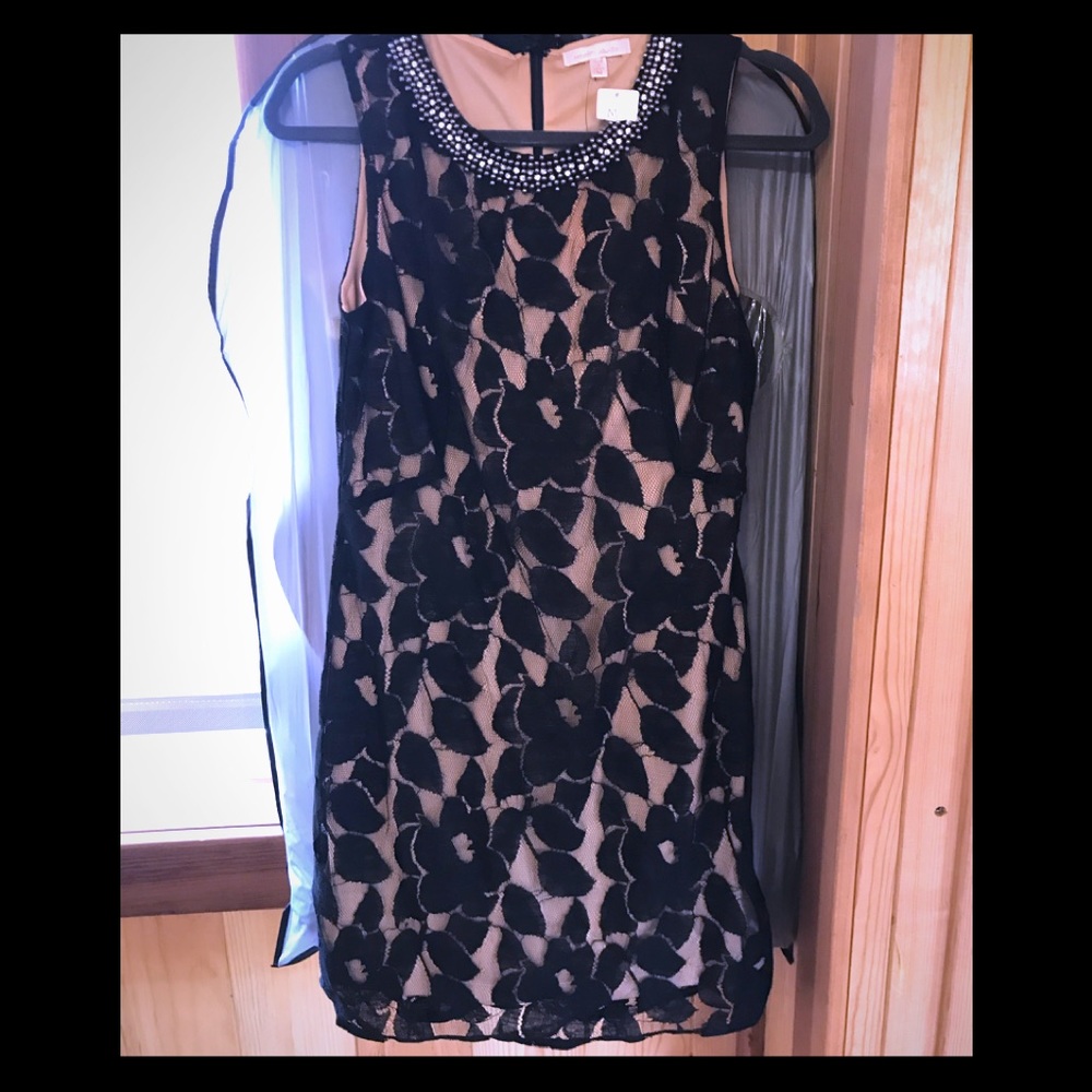 Under skies Black lace embellished dress